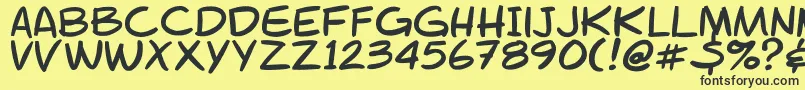 Gsmfont Font – Black Fonts on Yellow Background