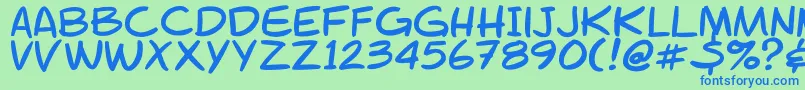 フォントGsmfont – 青い文字は緑の背景です。