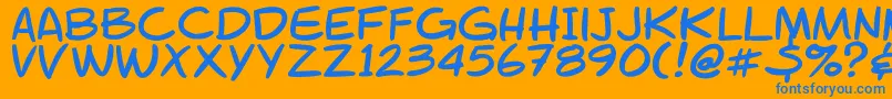 Gsmfont Font – Blue Fonts on Orange Background