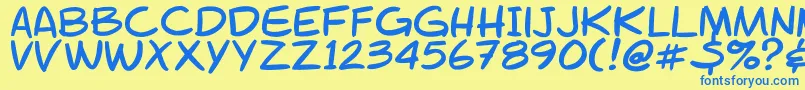 Gsmfont-fontti – siniset fontit keltaisella taustalla