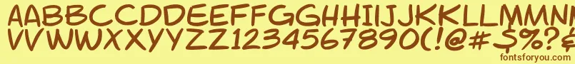Gsmfont-fontti – ruskeat fontit keltaisella taustalla