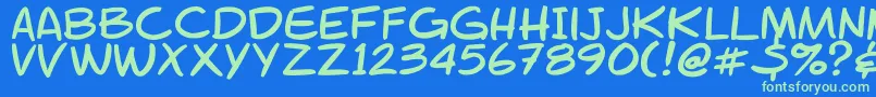 Gsmfont Font – Green Fonts on Blue Background