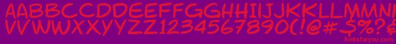 Gsmfont-Schriftart – Rote Schriften auf violettem Hintergrund