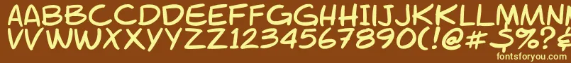 Gsmfont Font – Yellow Fonts on Brown Background