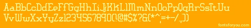 Amplitud-Schriftart – Gelbe Schriften auf orangefarbenem Hintergrund