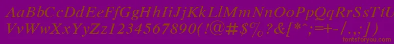 DutchItalic Font – Brown Fonts on Purple Background