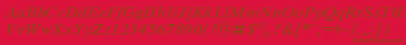 DutchItalic Font – Brown Fonts on Red Background