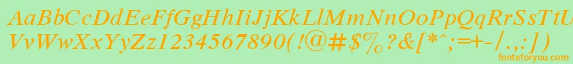 DutchItalic Font – Orange Fonts on Green Background