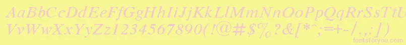 DutchItalic Font – Pink Fonts on Yellow Background
