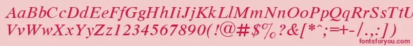 DutchItalic Font – Red Fonts on Pink Background