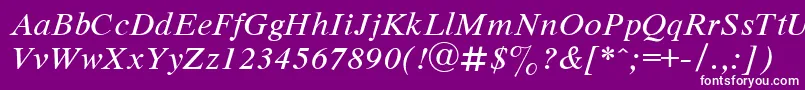 DutchItalic Font – White Fonts on Purple Background