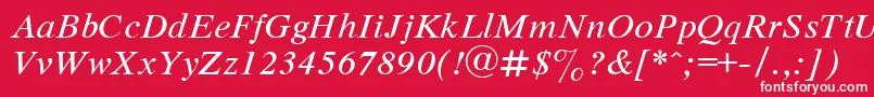 フォントDutchItalic – 赤い背景に白い文字