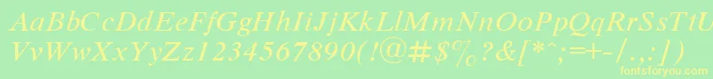 DutchItalic Font – Yellow Fonts on Green Background