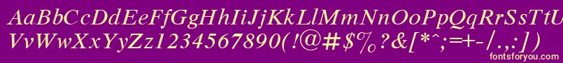 DutchItalic Font – Yellow Fonts on Purple Background