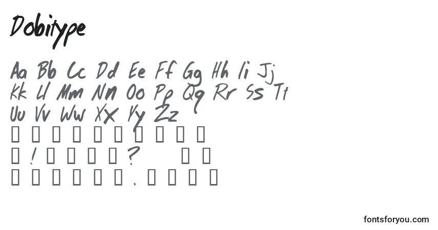 A fonte Dobitype – alfabeto, números, caracteres especiais