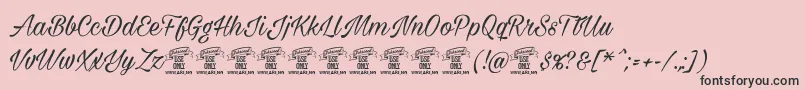 Шрифт Milasiancircamediumpersonal – чёрные шрифты на розовом фоне