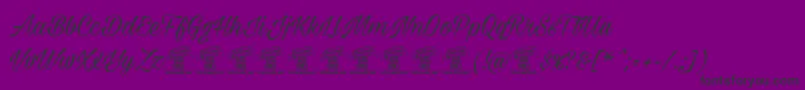 フォントMilasiancircamediumpersonal – 紫の背景に黒い文字