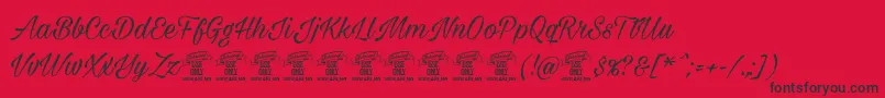 Milasiancircamediumpersonal Font – Black Fonts on Red Background