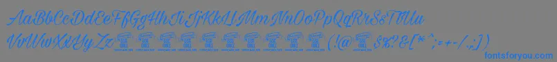 フォントMilasiancircamediumpersonal – 灰色の背景に青い文字