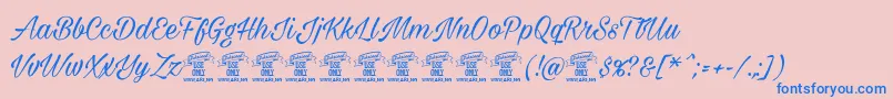 Шрифт Milasiancircamediumpersonal – синие шрифты на розовом фоне
