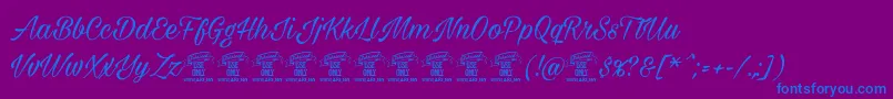 Milasiancircamediumpersonal Font – Blue Fonts on Purple Background