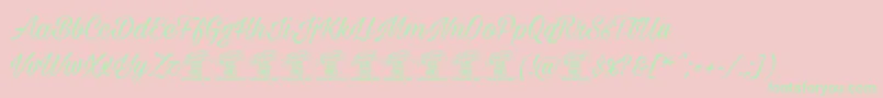 フォントMilasiancircamediumpersonal – ピンクの背景に緑の文字