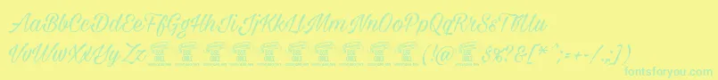 Milasiancircamediumpersonal Font – Green Fonts on Yellow Background