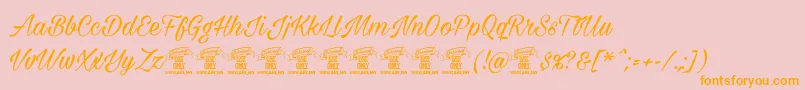 Шрифт Milasiancircamediumpersonal – оранжевые шрифты на розовом фоне