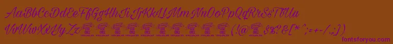 Шрифт Milasiancircamediumpersonal – фиолетовые шрифты на коричневом фоне