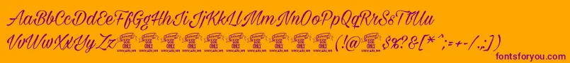 Шрифт Milasiancircamediumpersonal – фиолетовые шрифты на оранжевом фоне
