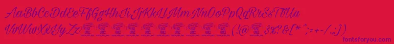 Шрифт Milasiancircamediumpersonal – фиолетовые шрифты на красном фоне