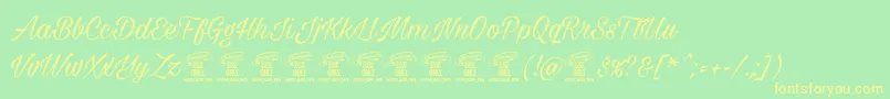 Milasiancircamediumpersonal Font – Yellow Fonts on Green Background