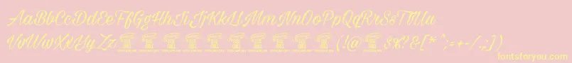 Шрифт Milasiancircamediumpersonal – жёлтые шрифты на розовом фоне