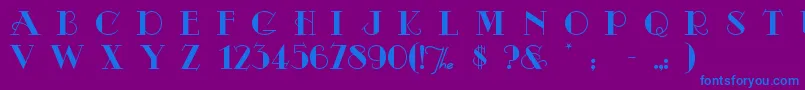 Odalisqu-Schriftart – Blaue Schriften auf violettem Hintergrund