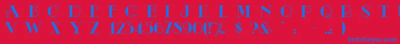 Odalisqu Font – Blue Fonts on Red Background