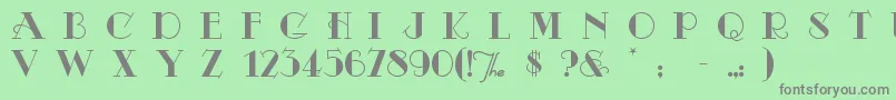 フォントOdalisqu – 緑の背景に灰色の文字