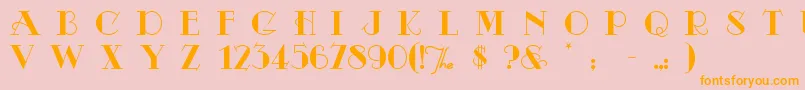 Odalisqu-Schriftart – Orangefarbene Schriften auf rosa Hintergrund