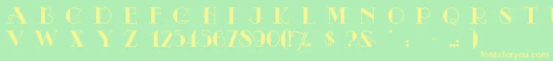 Odalisqu Font – Yellow Fonts on Green Background