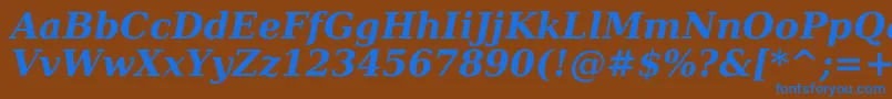 Dejavuserif Bolditalic Font – Blue Fonts on Brown Background