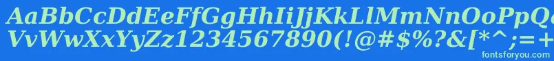 Dejavuserif Bolditalic Font – Green Fonts on Blue Background