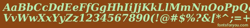 Dejavuserif Bolditalic Font – Green Fonts on Brown Background