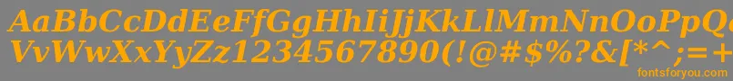 Dejavuserif Bolditalic Font – Orange Fonts on Gray Background