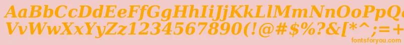 Dejavuserif Bolditalic-Schriftart – Orangefarbene Schriften auf rosa Hintergrund