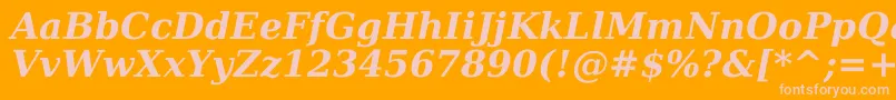 Dejavuserif Bolditalic Font – Pink Fonts on Orange Background