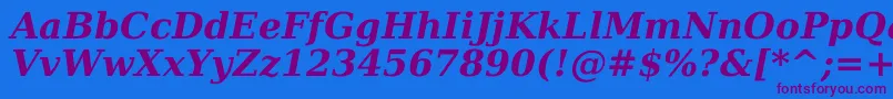 Dejavuserif Bolditalic Font – Purple Fonts on Blue Background