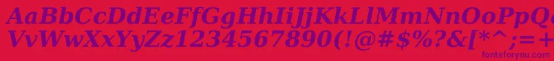 Dejavuserif Bolditalic Font – Purple Fonts on Red Background