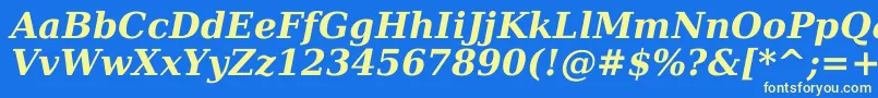 Dejavuserif Bolditalic Font – Yellow Fonts on Blue Background