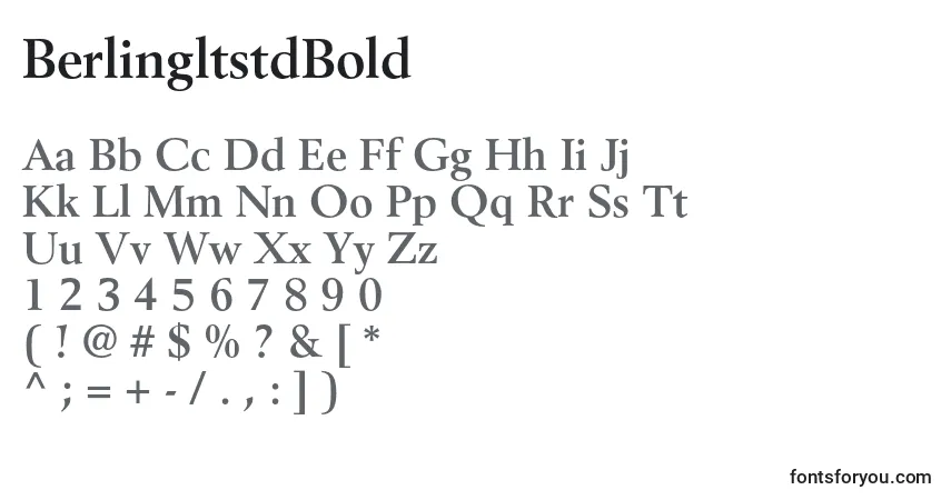 A fonte BerlingltstdBold – alfabeto, números, caracteres especiais