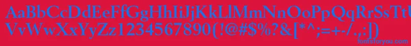 フォントBerlingltstdBold – 赤い背景に青い文字