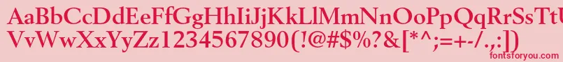 BerlingltstdBold Font – Red Fonts on Pink Background